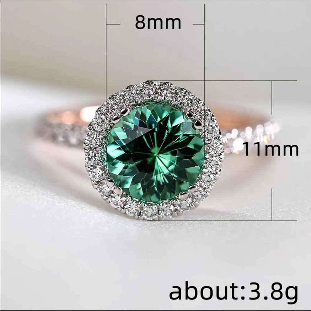 NEW Emerald Round Diamond Engagement Ring - Picture 5 of 5